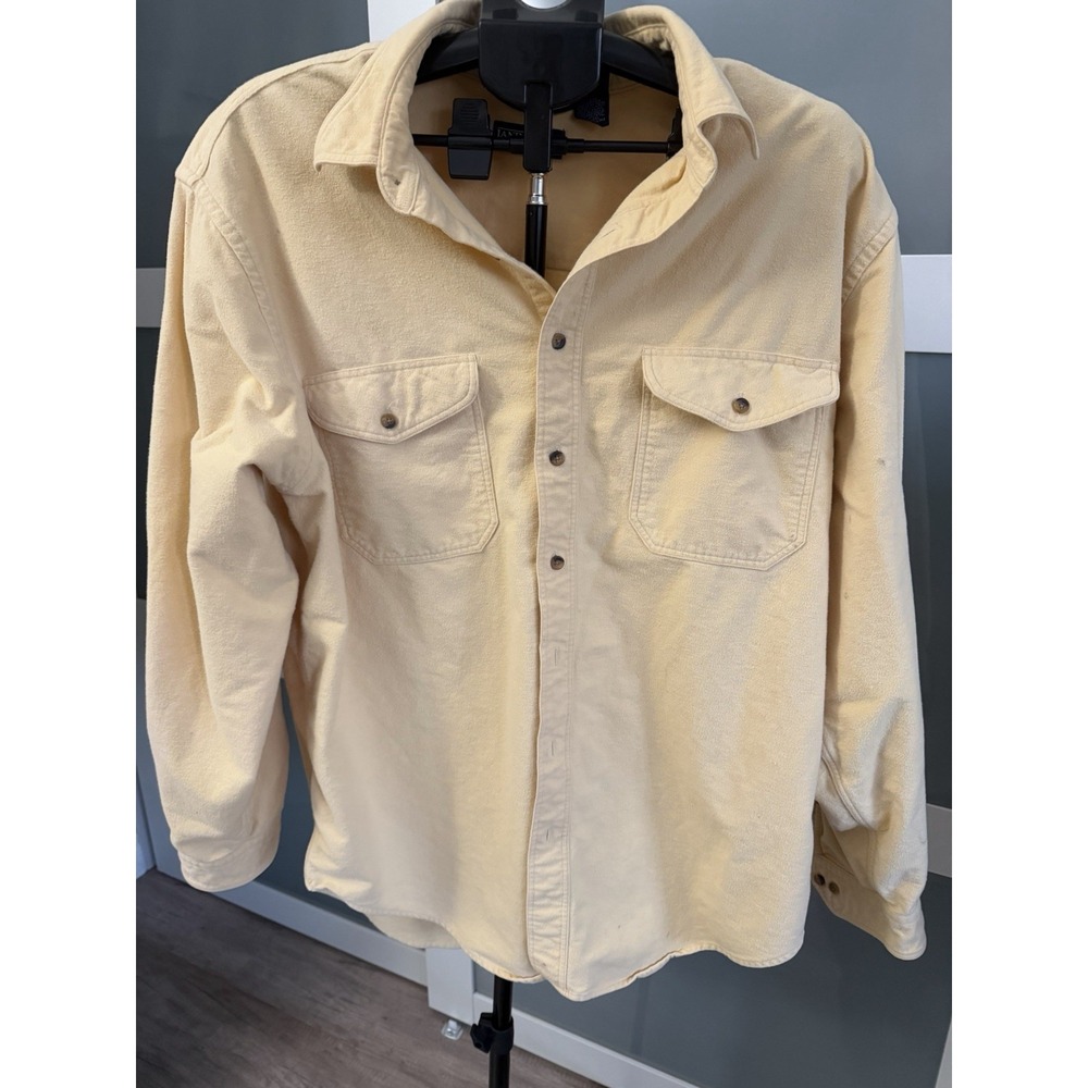 Vintage 90s Lands End Heavy Button Down Long Sleeve Polo Work Outdoor Shirt XL
